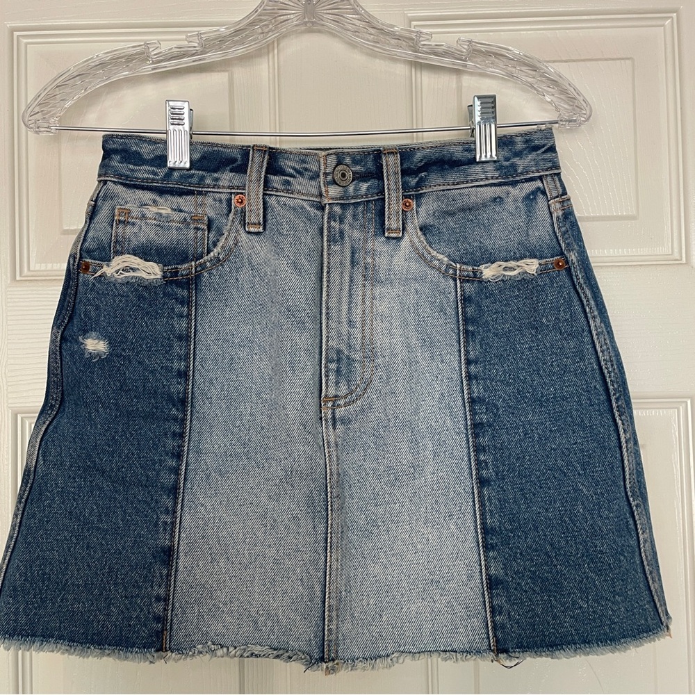 Abercrombie & Fitch Two Tone Denim Mini Skirt